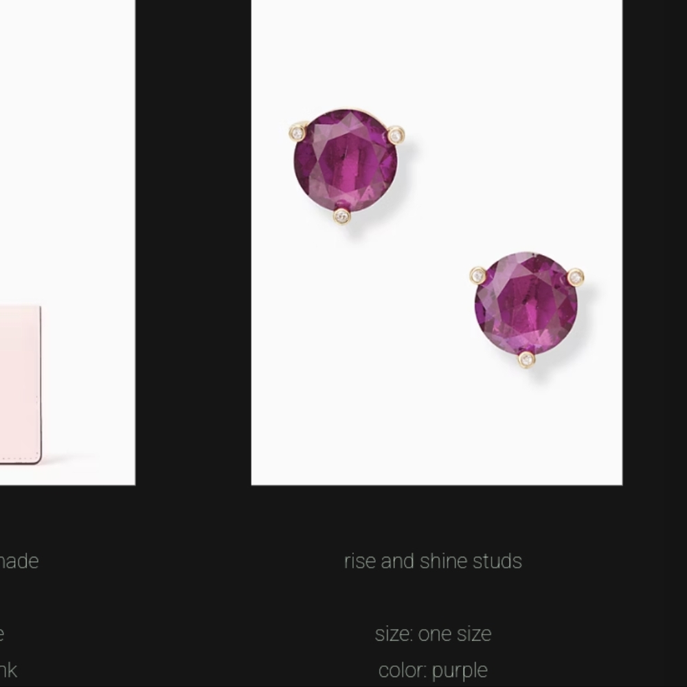 Kate Spade Purple Rise and Shine Stud Earrings
